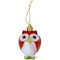 Ornativity Glitter Christmas Owl Ornaments - Snowy Glitter White and Red Animal Owls Christmas Tree Ornament Decorations - 4 Birds
